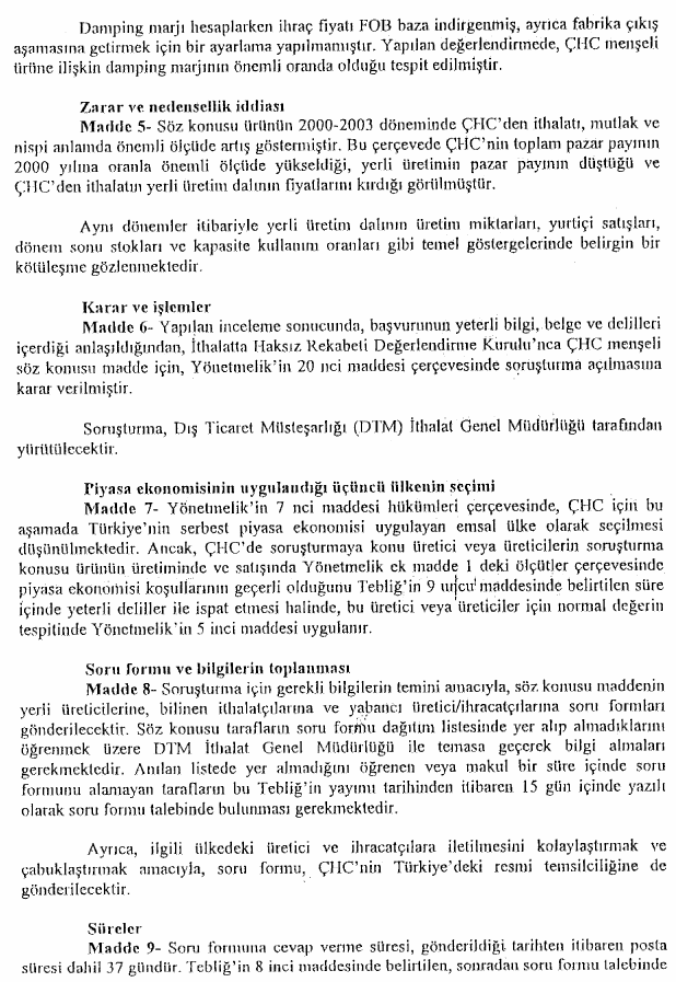 Resmî metindeki şekil veya cetvel